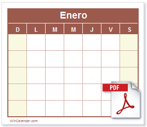 Calendario PDF Calendario en Blanco