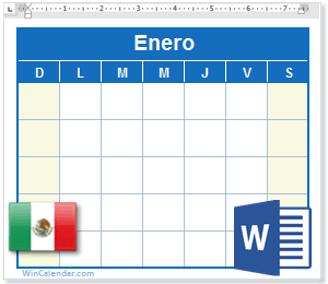 Calendario Word México