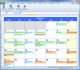 Calendário mensal em formato Excel