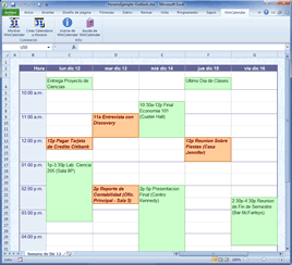 Calendario Horario en Excel