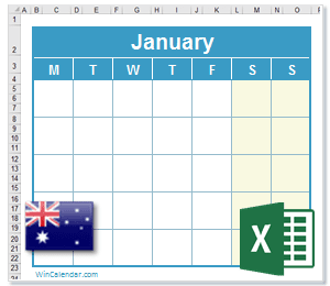 Calendar Excel Australia