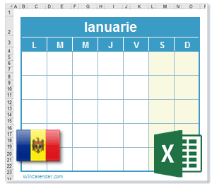 Calendar Excel Moldova