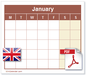 Calendar PDF United Kingdom