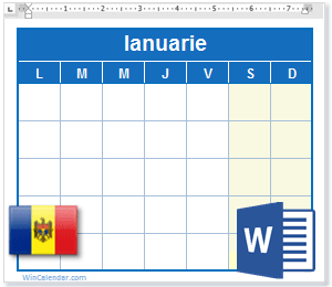 Calendar Moldova Word