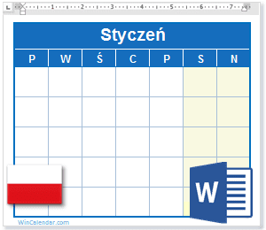 Polska Kalendarz Word