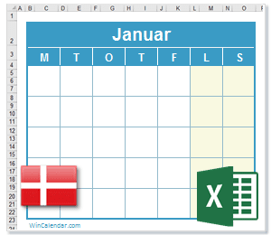 Danmark Excel Kalender