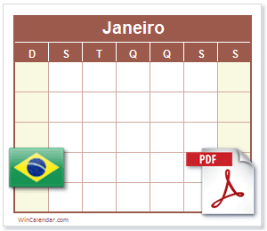Calendário PDF Brasil