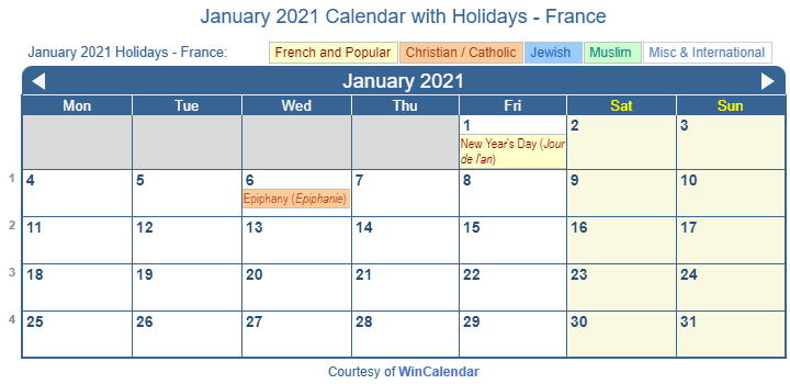 jan 2021 calendar with holidays