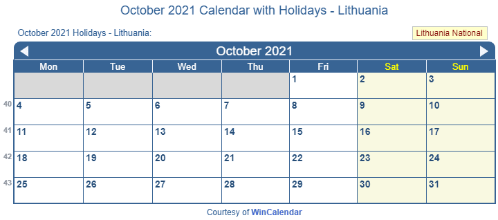 october calendar 2021 with holidays