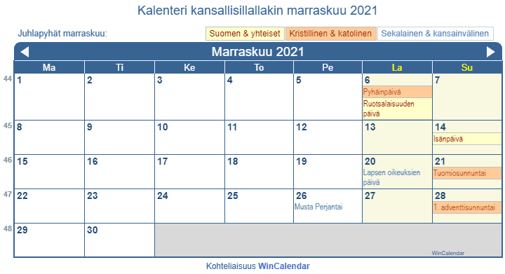 kalenteri marraskuu 2020