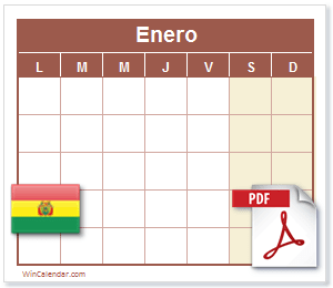 Calendario PDF Bolivia