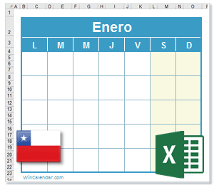 Calendario Excel Chile