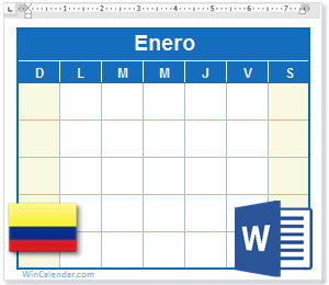 Calendario Word Colombia