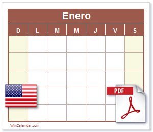Calendario PDF Estados Unidos