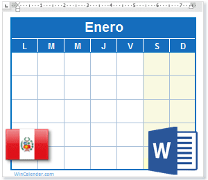 Calendario Word Perú