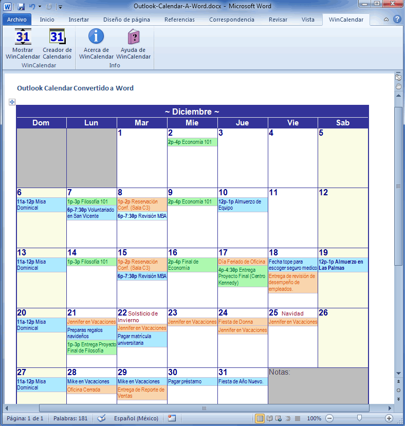Importar Outlook Calendar para Excel e Word