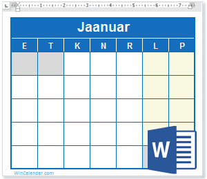 Kalender Word Eesti tühi