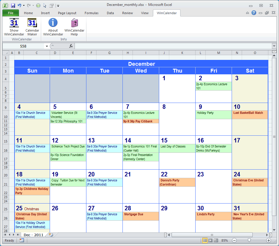 Calendar Maker & Calendar Creator for Word and Excel