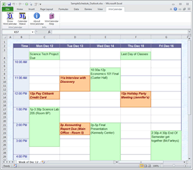 Schedule in Excel