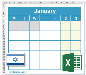 Israel Excel Calendar