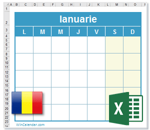 Calendar Excel România
