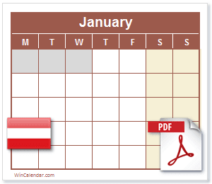 Calendar PDF Austria