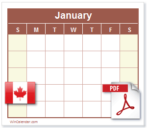 Calendar PDF Canada