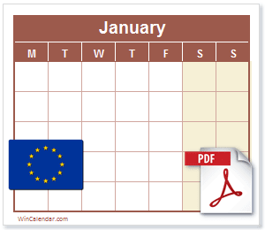 Calendar PDF European Union