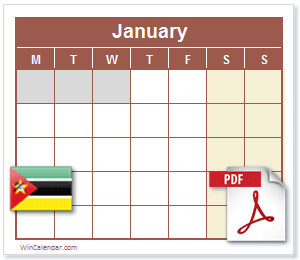 Calendar PDF Mozambique