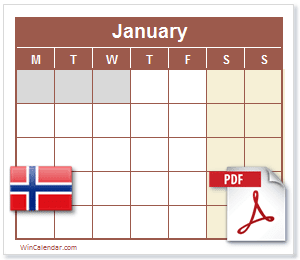 Calendar PDF Norway