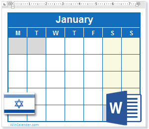 Calendar Word Israel