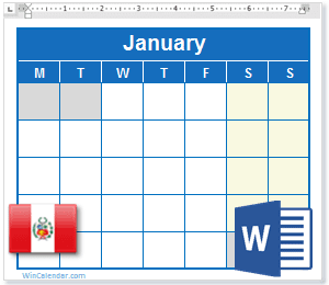 Calendar Word Peru