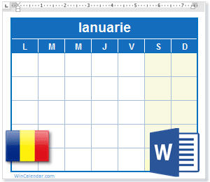 Calendar Romania Word