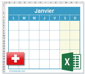 Calendrier Excel Suisse