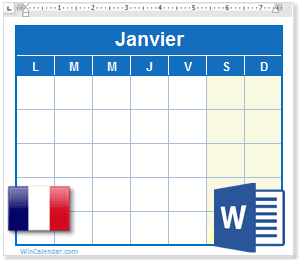 Calendrier Word France