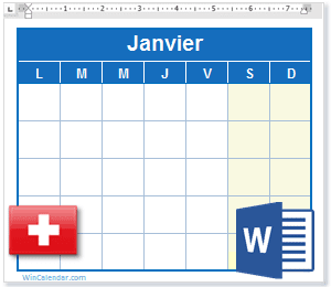 Calendrier Word 2021 2021 Calendrier avec CHE Holidays   MS Word Télécharger