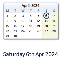 6 April 2024 calendar