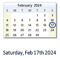 February 17, 2024 calendar