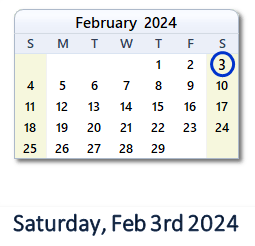 3 February 2024 calendar