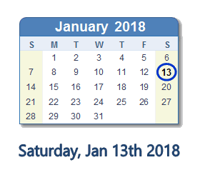 Image result for 13th january 2018 date