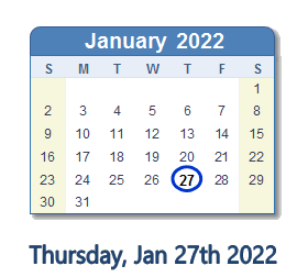 January 27, 2022: History, News, Top Tweets, Social Media & Day Info