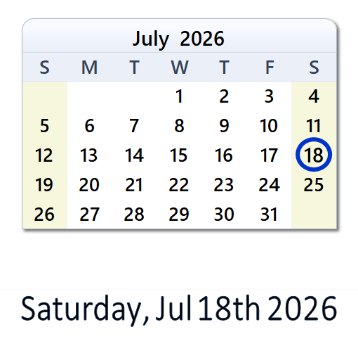 What Happened on Jul 18, 2026 in the USA? | WinCalendar
