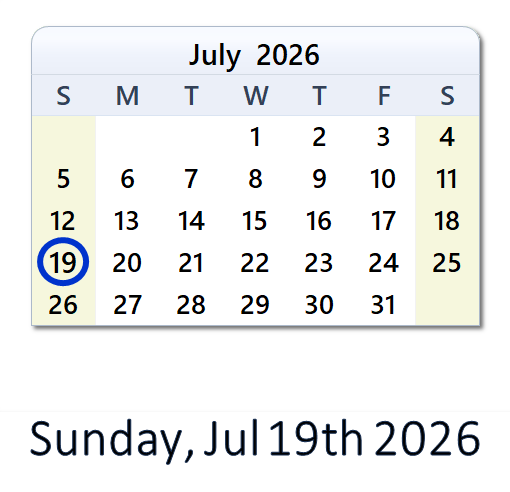 What Happened on Jul 19, 2026 in the USA? | WinCalendar