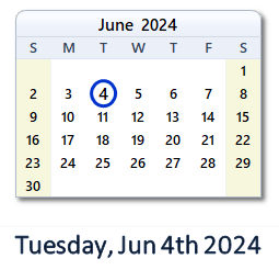 June 4, 2024 calendar