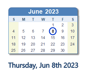 June 8, 2023 calendar