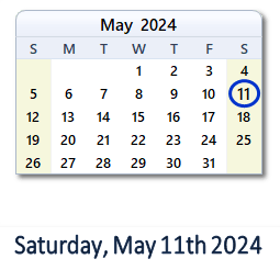 May 11, 2024 calendar