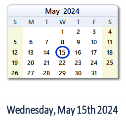 May 15, 2024 calendar