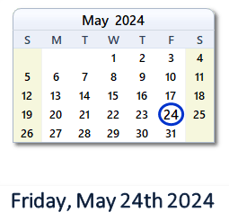 May 24, 2024 calendar