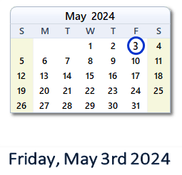 May 3, 2024 calendar