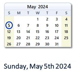 May 5, 2024 calendar